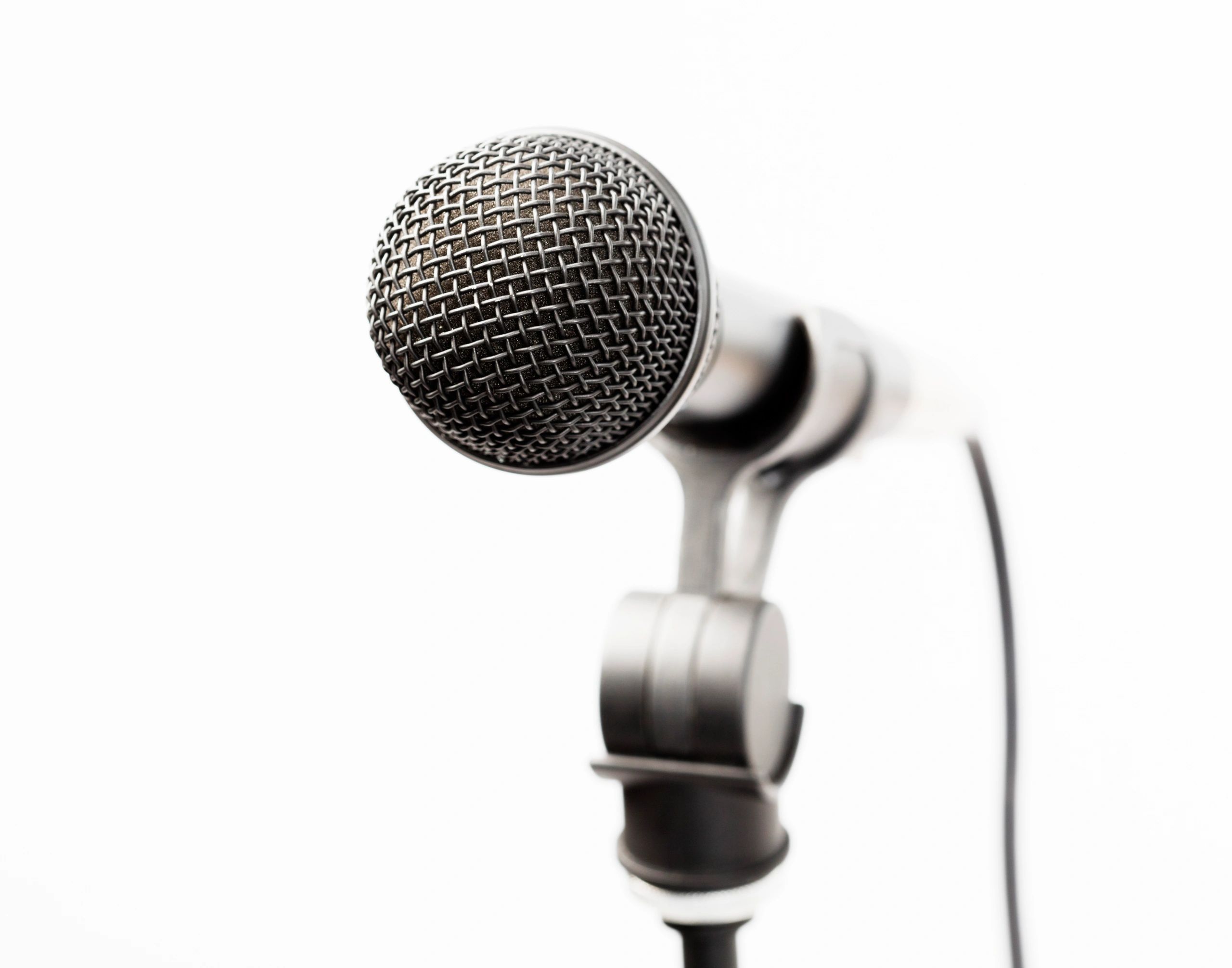 Microphone close-up representing media coverage