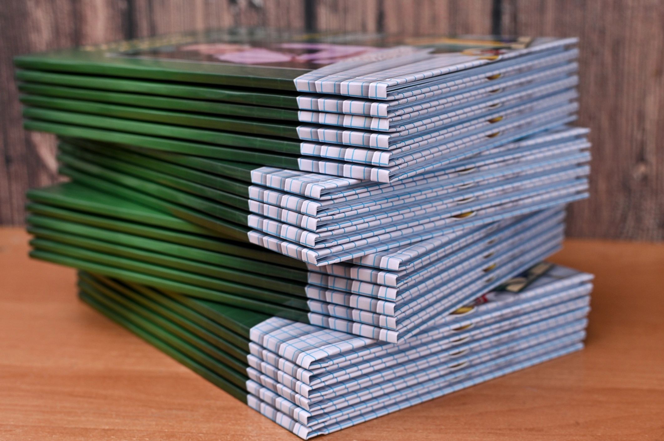 Stack of books on a table